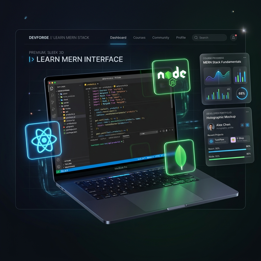 MERN and React Development Learning Platform Interface